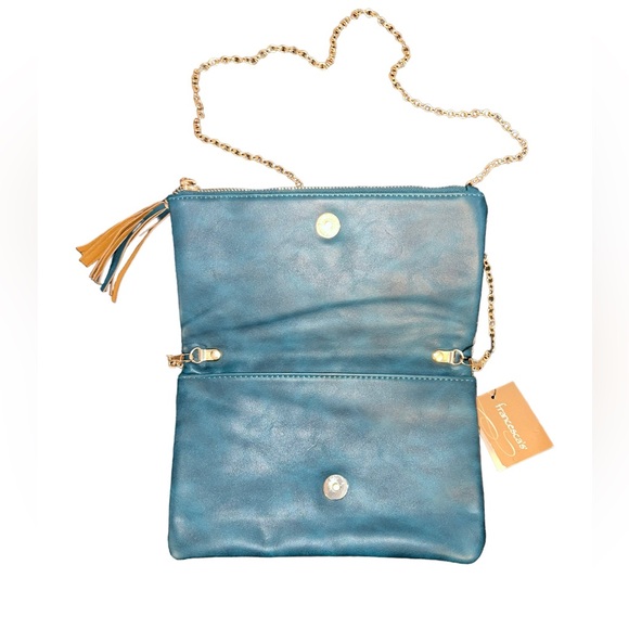 Francesca’s Lace Overlay Clutch Teal NWT - Picture 4 of 9